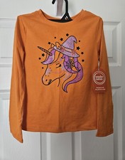 NWT Wonder Nation Girls Halloween Unicorn Long Sleeve T-ShirtSizeXS 4-5 