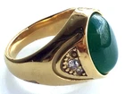 Green Jade Stone, Magic Gold 18K Ring, Real Luxury Lucky Life, Top Thai Amulets