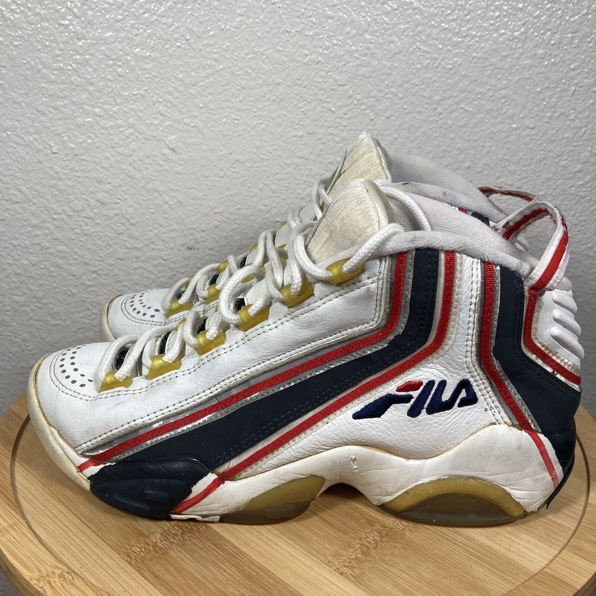 Vintage 90s Fila Stack 2 Sneaker Men s 8.5 Athletic Mid White Navy