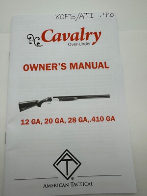 American Tactical Cavalry Over/Under Shotgun Manual ATI Factory OEM ...