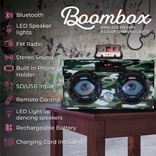 Green Camo Wireless Boombox  BB-Green Camo 