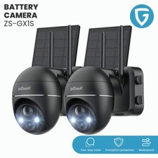 2PCS ieGeek Solar Outdoor Security Camera 360° Wireless Home WiFi Battery CCTV