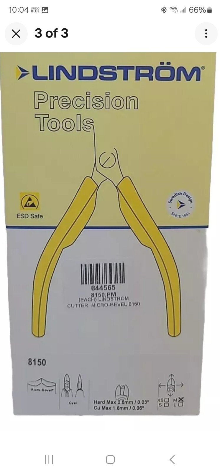 Lindstrom Steel Side Cutting Wire Cutters - Yellow Micro bevel 8150