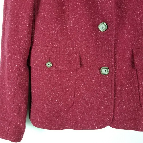 Vintage LL Bean Women's Blazer Suit Jacket Size M Red with White Speckles Work - Picture 2 of 6