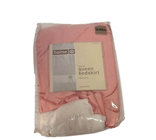 Home  100% cotton Adjustable  Queen  Pink Bed Skirt - 15-inch Tailored Drop