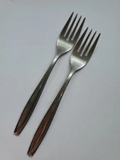 Salad Fork Stainless USA Dinner Flatware International 2 Count 6.75" Long 