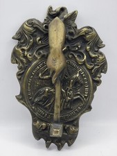 Vintage Masonic Bronze Knights Templar Door Knocker Antiqued Knight Horseback