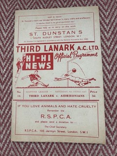 Third Lanark v Airdrieonians 1957 1958