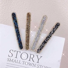 4pcs Crystal Alligator Clips For Women Girls Duckbill Clips