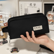 Large Capacity Stationery Organizer Double Layered Storage Bag Teen Girl