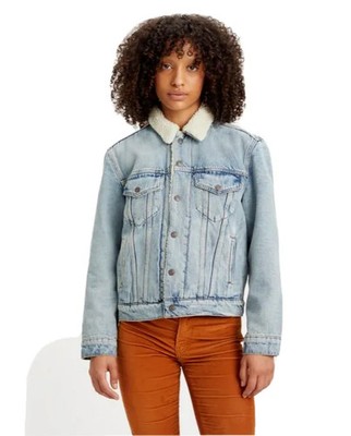Levi's EX-BOYFRIEND SHERPA TRUCKER JACKE DAMEN L UK 14 16 UVP 120£ NEU