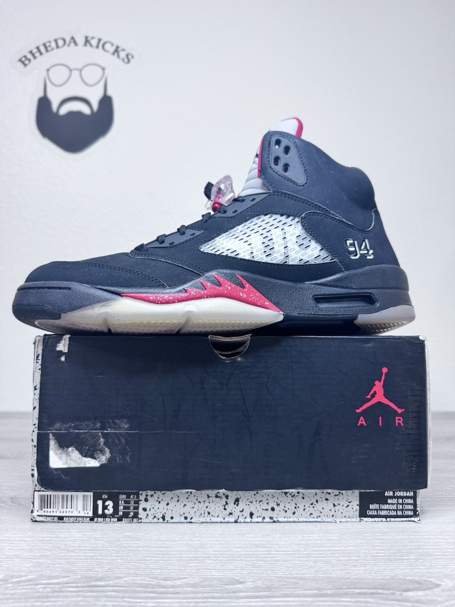 Size 13 - Supreme x Air Jordan 5 Retro Black for sale online