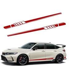 2PCS Car Side Skirt Decals, 4.52" x 88.58" Racing Body Side Stripes red