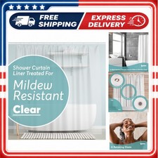 BigFoot Clear Shower Curtain 72x72 Waterproof PEVA Bathroom Decor