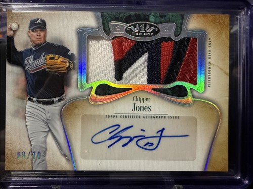 Chipper Jones 2026 Topps Tier One Auto Relic 08/10 Game Worn #ATIJR-CJ Braves NM