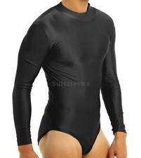 Unisex Headless Zentai Costume Bodysuit Long Sleeve Gymnastics Leotard Unitard