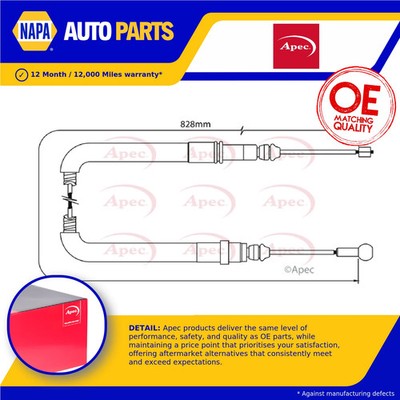 Handbrake Cable fits CITROEN C4 Mk2 VTi 1.4 Rear 11 to 15 8FP(EP3C) Hand Brake