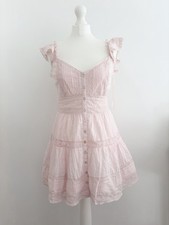 loveshackfancy pink rietta lace button up babydoll mini dress coquette y2k cute♡