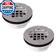 Westbrass D206P-2-26 2" No-Caulk PVC Compression Shower Drain with 4-1/4" Round