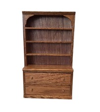 Poupées Maison Chêne Bibliothèque Commode 2 Double Tiroirs Miniature Meubles 1 :