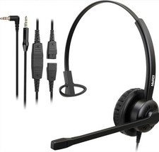 Phone Headset with 2.5mm  3.5mm Connector with Noise Cancelling Microphone