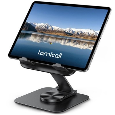 Lamicall Tablet Ständer Halter für Schreibtisch - [360° drehbarer Metallfuß] schwarz 
