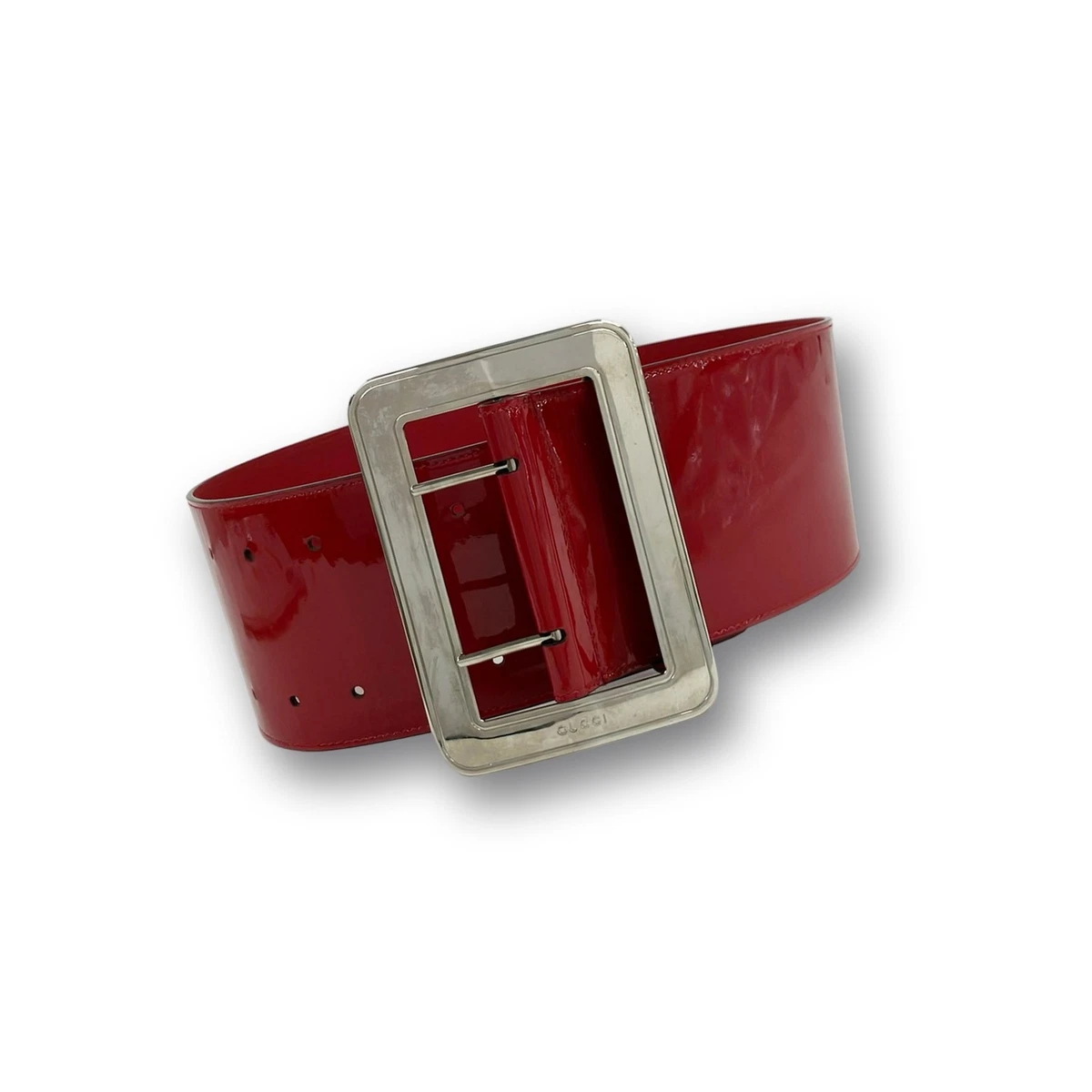 GUCCI 718505 Red Patent Leather Belt Gucci Gucci Wide Patent Leather Belt Leather Belt 718505  main image 4