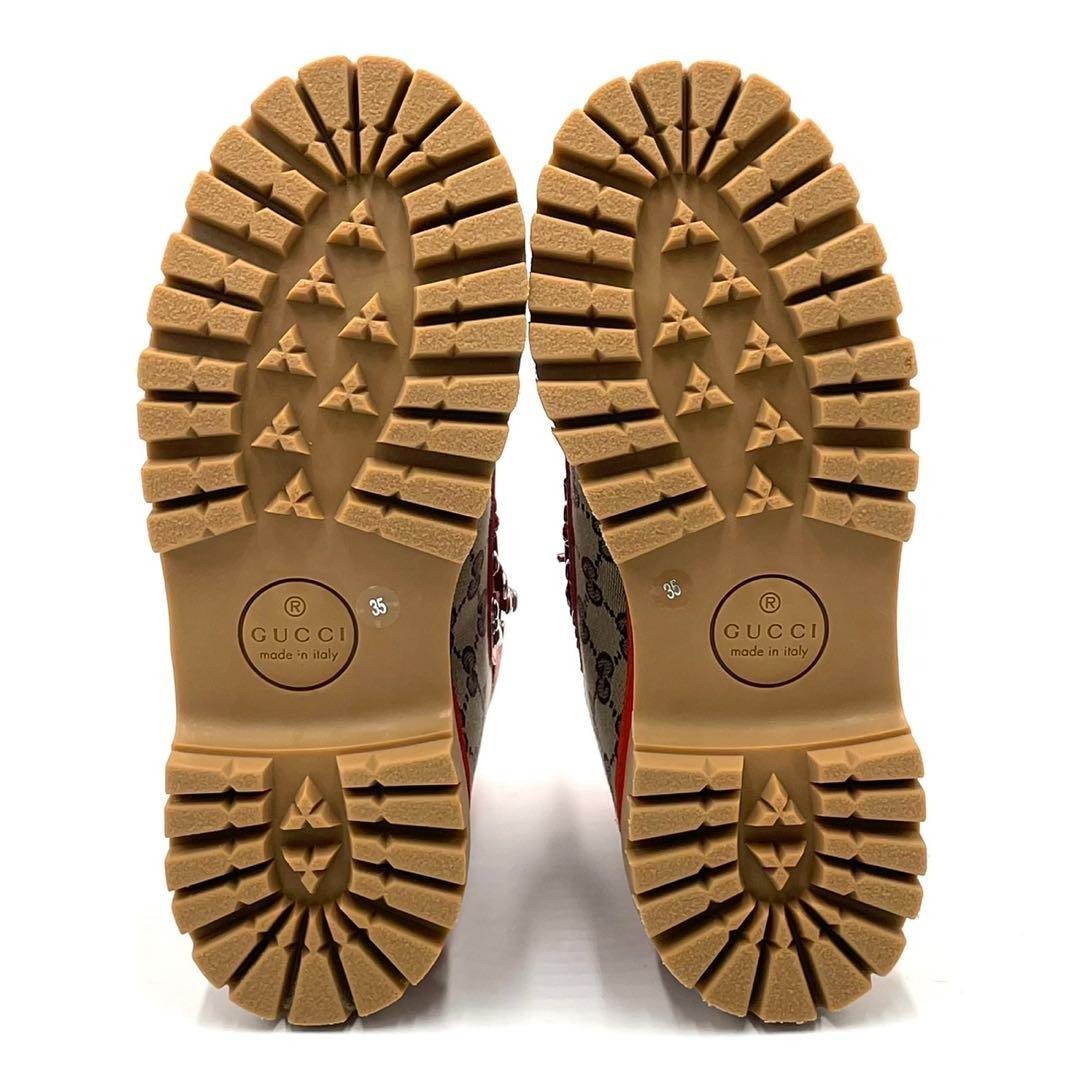 GUCCI エンジニアブーツ GGエンボス ディテール メンズ アンクルブーツ ・ブラック レザー