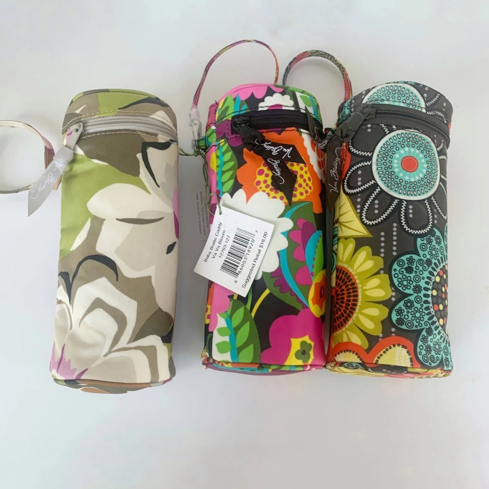 Vera Bradley Aislado Biberón Carrito Set 3 Floral Cremallera Mango Va Bloom Foto 2 de 4