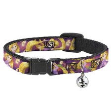 Cat Collar Breakaway with Bell Rapunzel 4-Tangled Poses/Pascal/Lights Light Purp
