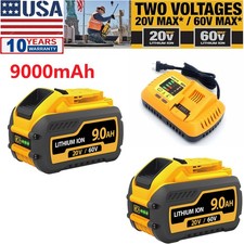 2x 9.0Ah for DeWalt FLEXVOLT 20V/60V MAX Battery Lithium-ion DCB609 and Charger