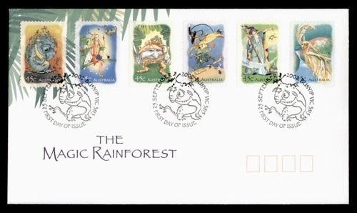 DR WHO 2002 AUSTRALIA FDC MAGIC RAINFOREST COMBO w29706