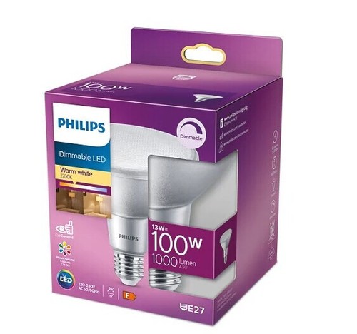 Philips LED Reflektor, 13W, E27, 1000lm, 2700K, klar (929003485201) - Bild 2 von 2