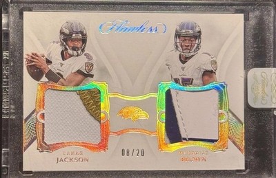 Lamar Jackson Marquise Brown Flawless # 8/20 Ravens Patch 2019 Panini NFL Chiefs