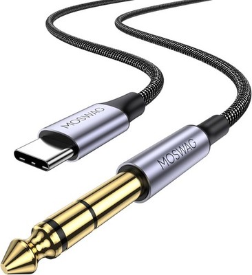 MOSWAG USB C auf 6,35 mm TRS 1M 1/4 Zoll Stereokabel, Typ C auf 1/4 Audio