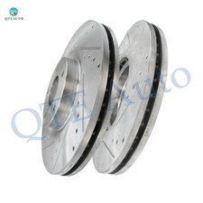 Front 320mm Drilled Slotted Disc Brake Rotors For 2015 2019 Infiniti Q70