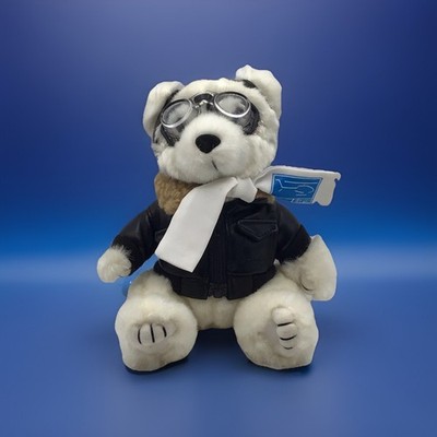 Blue Hawaiian Helicopters White Bear Pilot Flying Bomber Jacket Plush