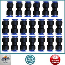 20PCS 1/4" OD Pneumatic Quick Connect Fittings Straight Union Coupler Push In