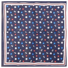 Lot of 3 Nautical Ship Wheel Anchor Stars Navy Blue 22"x22" Bandana Bandanna
