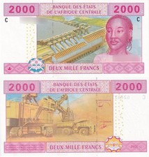 Central African States Chad 2000 Francs 2002 P 608C Code C UNC