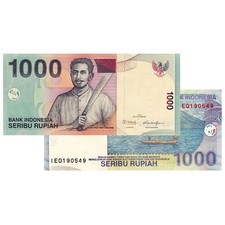 1,000 Indonesian Rupiah Banknotes Dated 2000 or 2013 IDR