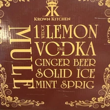 Krown Kitchen Mule Vodka Copper Mule  Mug Set Of 4 Stainless Lining New Open Box