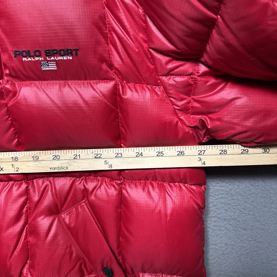 Vintage Polo Ralph Lauren Sport Down Jacket Mens XL Red Puffer Quilted Gorpcore - Image 4 of 4