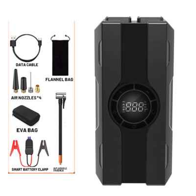 Jump Starter with Air Compressor, Portable 6000A Car Battery Jumper Starter 12V