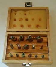 15 Pc Router Carbide Bit Set Wood Working 1/4" Shank wood Box