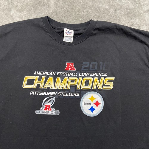 Pittsburgh Steelers Shirt Extra Extra Large Black Teamwear 2010 AFC Champions - Picture 3 of 9