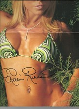 EB1763  TERRI RUNNELS  X2  signed Vintage Wrestling Magazine CENTERFOLD w/COA