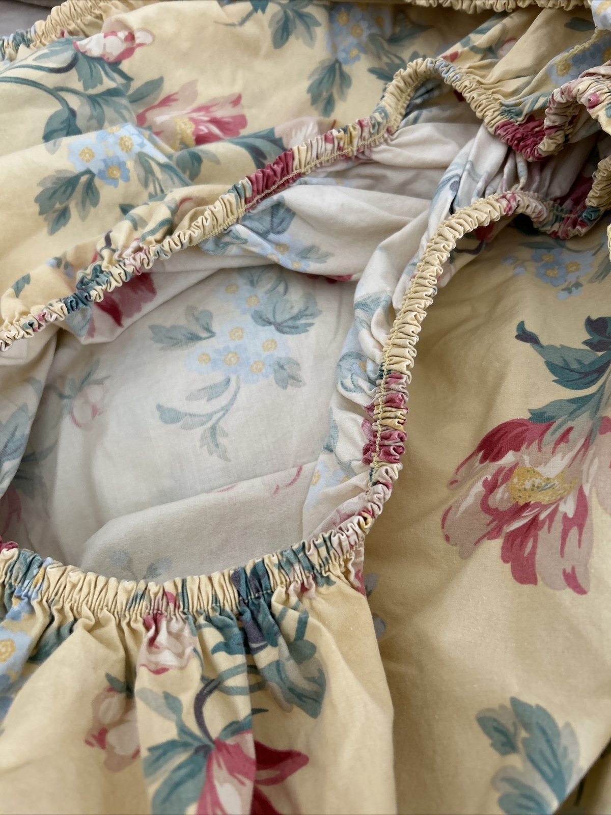 Vintage Ralph Lauren Home Queen Deep Fitted Sheet Parsonage Yellow