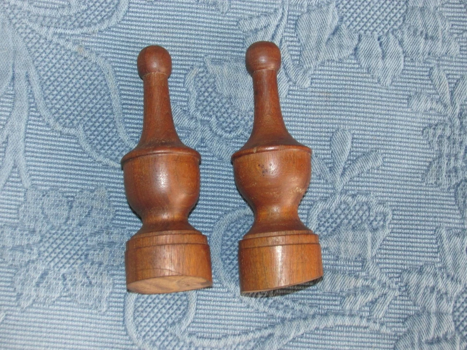 2 remates de muebles antiguos coloniales o victorianos torneados, acabado original, 5,5 pulgadas Foto 3 de 4