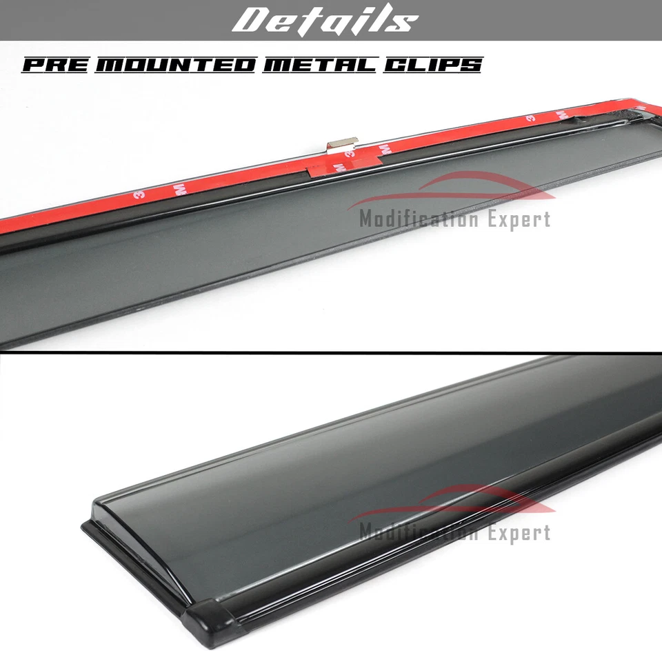 Para Subaru Outback 2010-2014 Borde Negro Tintado Humo Ventana Viseras Protectores de Lluvia Foto 4 de 4